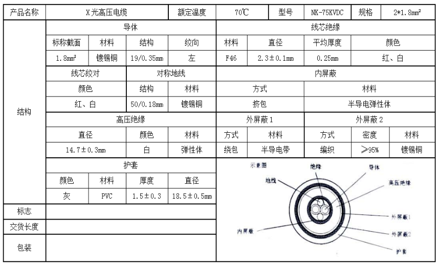 医用高压电缆 医用高压电缆